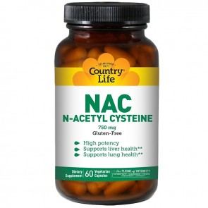 Country Life NAC 750 mg N-Acetyl Cysteine 60 Capsules