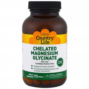 Country Life Chelated Magnesium Glycinate 400mg 90 Tablets