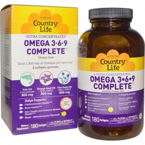 Country Life Ultra Omera 3-6-9 180 Softgels