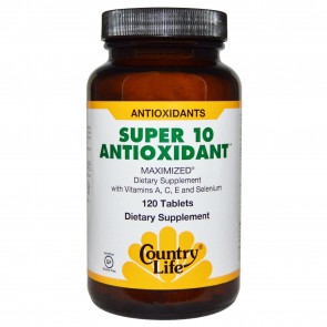 Country Life Super 10 Antioxidant Formula Maximized Family Size 120 Tablets