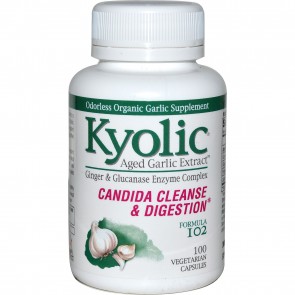 Kyolic Aged Garlic Extract Candida Cleanse and Digestion Formula 102 100 Vegetarian Capsules 