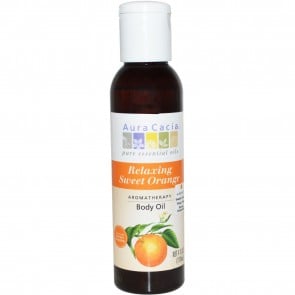 Aura Cacia Aromatherapy Body Oil Relaxing Sweet Orange 4 fl oz (118 ml)