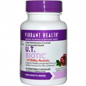 Vibrant Health U.T. Biotic +25 Billion Probiotics 30 Vegetable Capsules