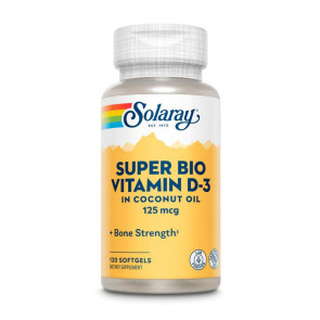 Solaray Super Bio Vitamin D-3 in Coconut Oil 125mcg 120 Softgels
