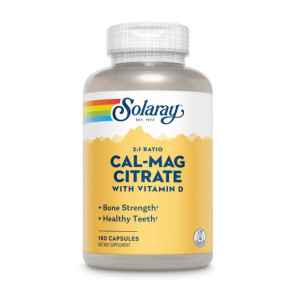 Solaray Calcium & Magnesium Citrate 2:1 Ratio with Vitamin D-3 180 Capsules