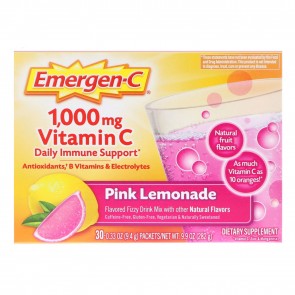 Alacer Emergen-C Flavored Fizzy Drink Mix 1000 mg Vitamin C Pink Lemonade 36 Packets