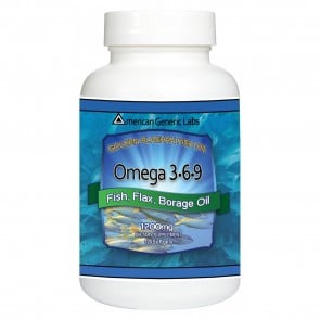 American Generic Labs Omega 3 6 9 Fish Flax Borage Oil 120 softgels