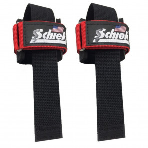 Schiek Sports Deluxe Power Lifting Straps 12 inch strap length Red