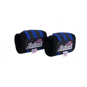 Schiek Sports 12 Inch  Blue Line Rubber Reinforced Wrist Wraps Black/Blue