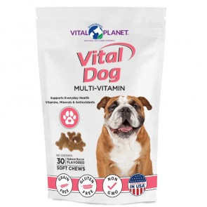 Vital Dog Multivitamin 30 Natural Bacon Flavored Soft Chews - Keep Your Dog in Peak Condition!