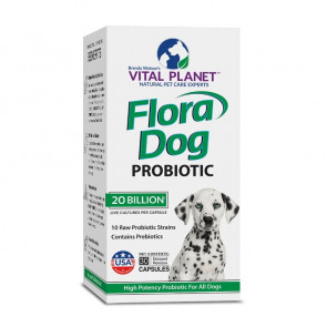Flora Dog Probiotic 20 Billion 10 Strain - 30 Vegetable Capsules