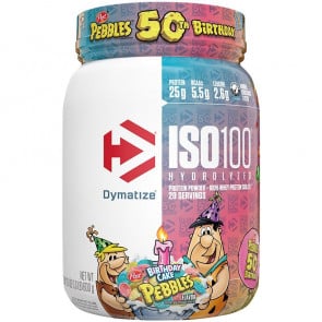 Dymatize Nutrition ISO-100 100% Whey Protein Isolate Birthday Cake Pebbles 1.3 lb
