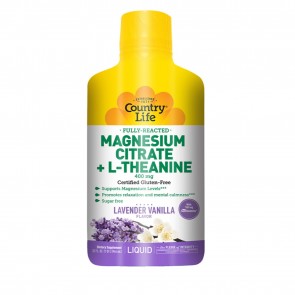 Country Life Liquid Magnesium Citrate + L-Theanine Lavender Vanilla 32 Liquid