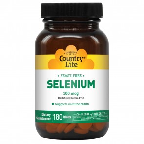 Country Life Selenium (Yeast Free) 100 Mcg 180 Tablets