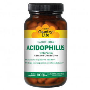 Country Life Acidophilus with Pectin 100 Vegan Capsules