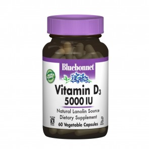 Bluebonnet Vitamin D3 5000 IU 60 Vegetable Capsules