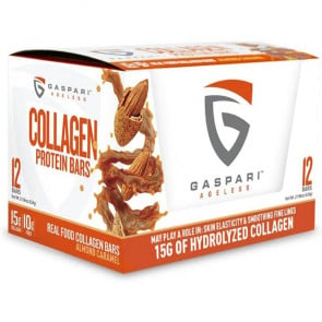 Gaspari Ageless Collagen Protein Bar Almond Caramel 12 Bars