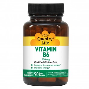 Country Life Vitamin B-6 C 200 Mg 90 Vegicaps