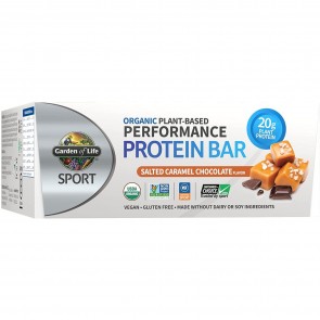 Garden of Life Sport Organic Plant-Based Performance Protein Bar Salted Caramel Chocolate (12 Bars)