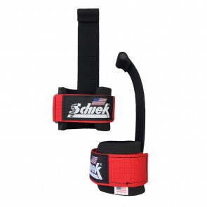 Schiek Sports Power Lifting Straps with Dowel 6 inch strap length Red