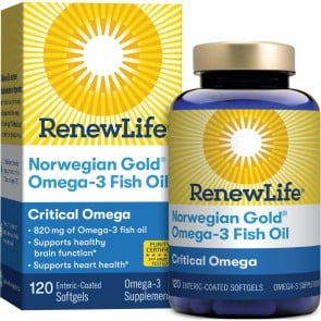 Renew Life Norwegian Gold Omega-3 Fish Oil Critical Omega 120 Softgels