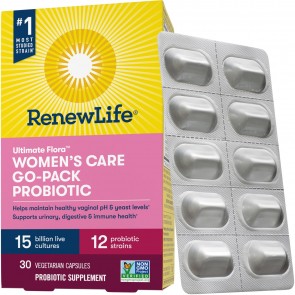 Renew Life Ultimate Flora Probiotic Women's Care 15 Billion Go Pack 30 Vegetable Capsules