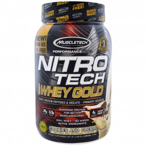 MuscleTech Nitro Tech 100% Whey Gold Cookies and Cream 2.5 lbs