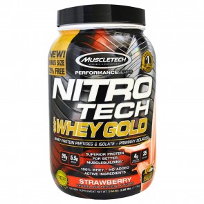 MuscleTech Nitro Tech 100% Whey Gold Strawberry 2.5 lbs