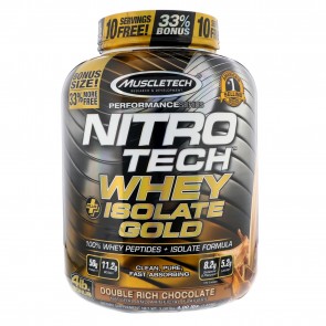 MuscleTech Nitro-Tech Whey Plus Isolate Gold Double Rich Chocolate 4 lbs