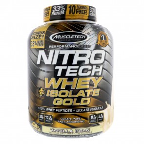 MuscleTech Nitro-Tech Whey Plus Isolate Gold Vanilla Bean 4 lbs