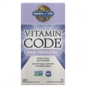 Garden of Life Vitamin Code Raw Prenatal 180 Capsules