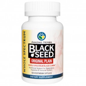 Amazing Herbs Black Seed Original Plain 100 Vegetarian Capsules