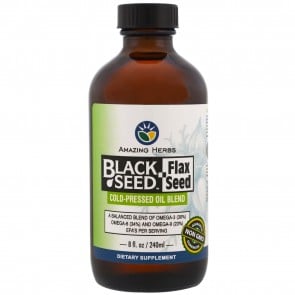 Amazing Herbs Black Seed & Flax Seed Oil Blend 8oz