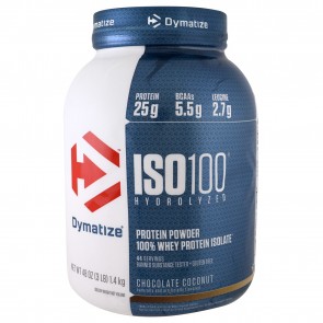 Dymatize Nutrition ISO-100 100% Whey Protein Isolate Chocolate Coconut 3 lbs