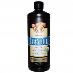 Barlean's Lignan Organic Flax Oil 32 fl oz bottle