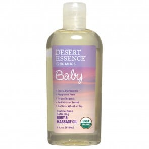 Desert Essence Organics Baby Cuddle Buns Softening Body & Massage Oil 4 fl oz (118 ml)