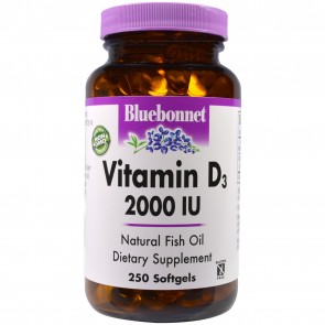 Bluebonnet Vitamin D3 2000 IU 250 Softgels