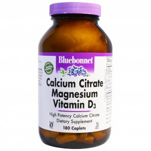 Bluebonnet Calcium Citrate Magnesium Plus Vitamin D3 180 Caplets