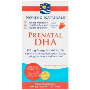 Nordic Naturals Prenatal DHA Strawberry 500 mg 90 Softgels