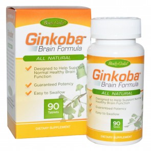 Body Gold, Ginkoba Brain Formula, 90 Tablets