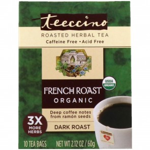 Teeccino French Roast Herbal Coffee Tee 10 Bags