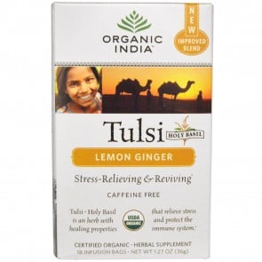 Organic India Tulsi Tea Lemon Ginger 18 Bags
