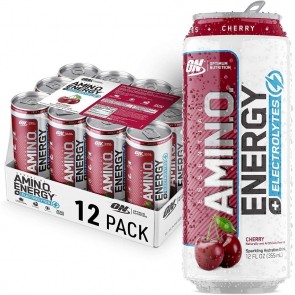Optimum Nutrition Amino Energy Sparkling + Electrolytes Juicy Cherry (12 RTD Drinks)