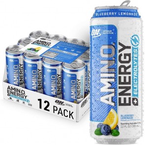 Optimum Nutrition Amino Energy Sparkling + Electrolytes Blueberry Lemonade (12 RTD Drinks)