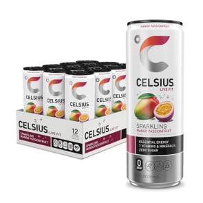 Celsius Sparkling Mango Passion Fruit 12 fl oz (12 Pack)