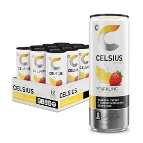 Celsius Sparkling Strawberry Lemonade 12 fl oz (12 Pack)