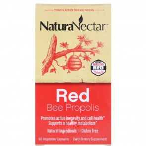 NaturaNectar Natural Red Bee Propolis 60 Vegetarian Capsules