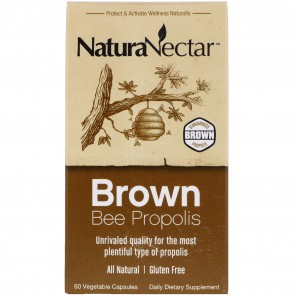 NaturaNectar Brown Bee Propolis 60 Veggie Capsules