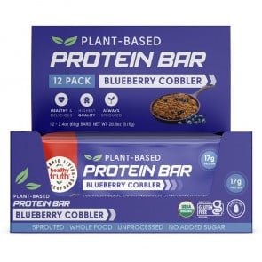 Healthy Truth Organic Plant Based Protein Bar Blueberry Cobbler 12 Pack