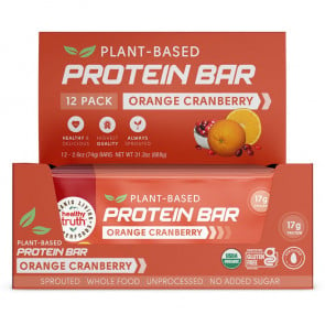 Healthy Truth Organic Plant Based Protein Bar Orange Cranberry 12 Pack